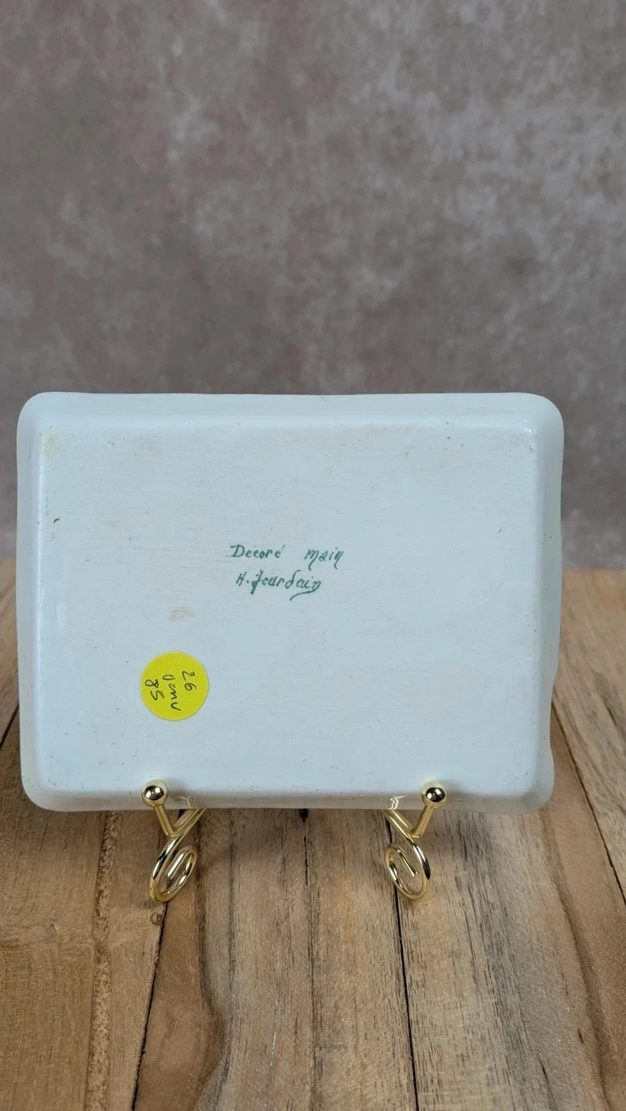 Petit plateau à thé en porcelaine de Limoges – décoré main H. Jourdain – photo 5